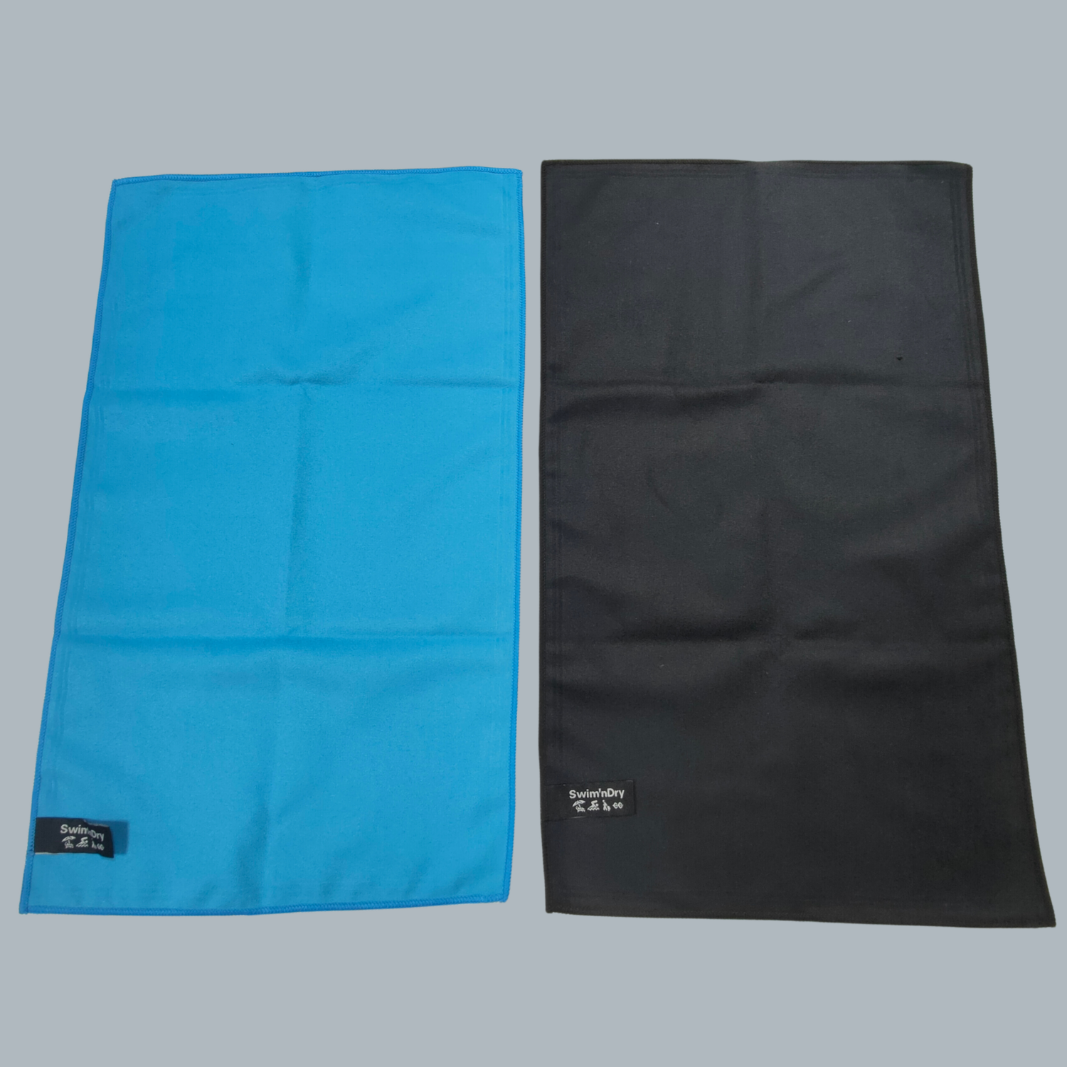 Mini Adventure towel Sky/Black (2 pack of 50 x 30 cm ea)