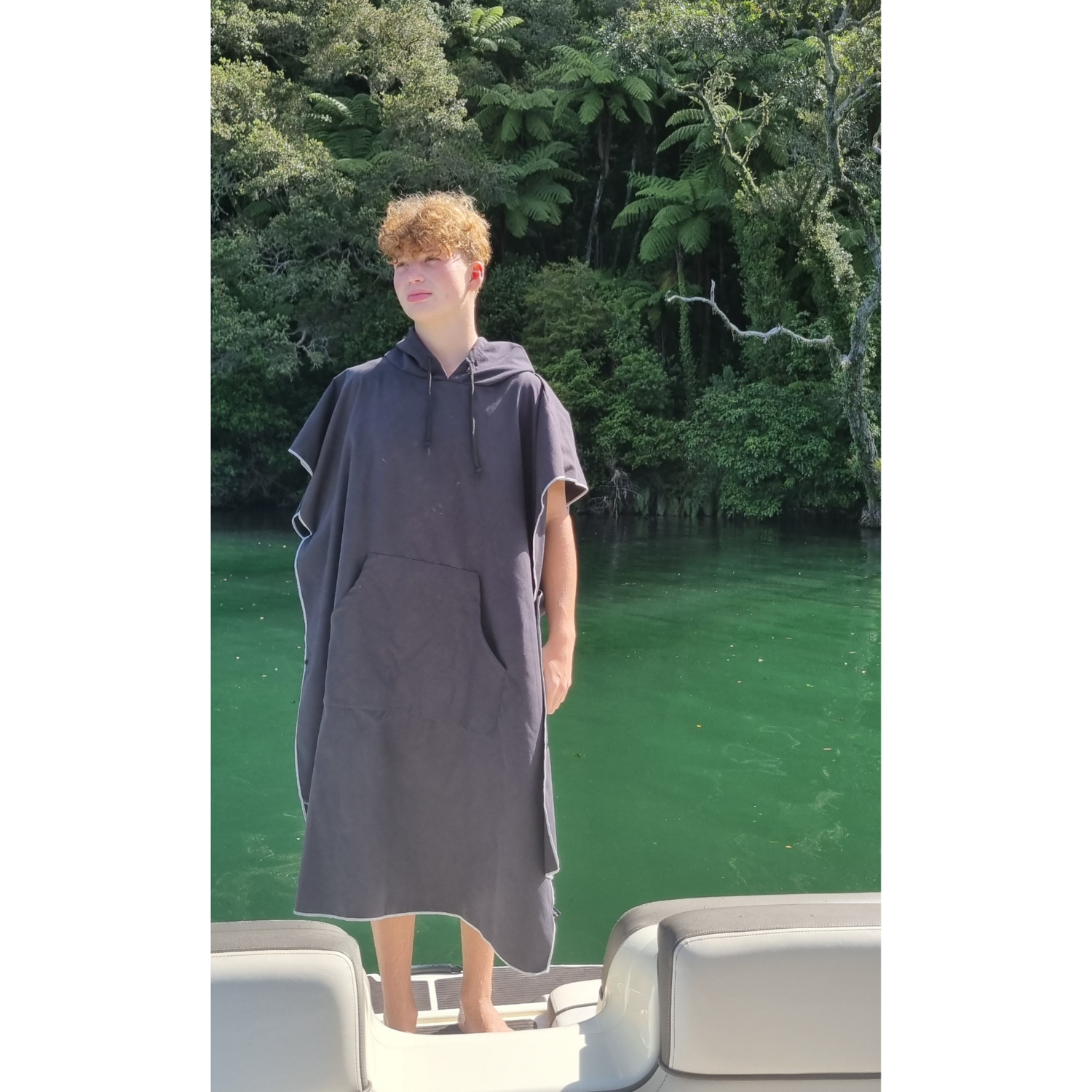 Hoodie Hooded towel Poncho Adult 112 x 85 cm Black S&#39;nD