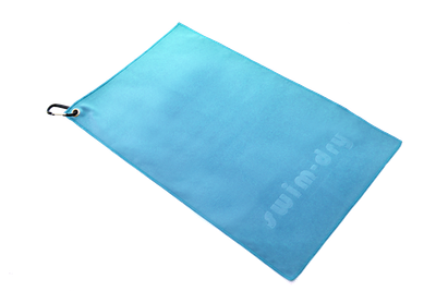 Swimdry golf shammy multipurpose towel light blue 50x30 cm microfiber with carabiner clip NZ