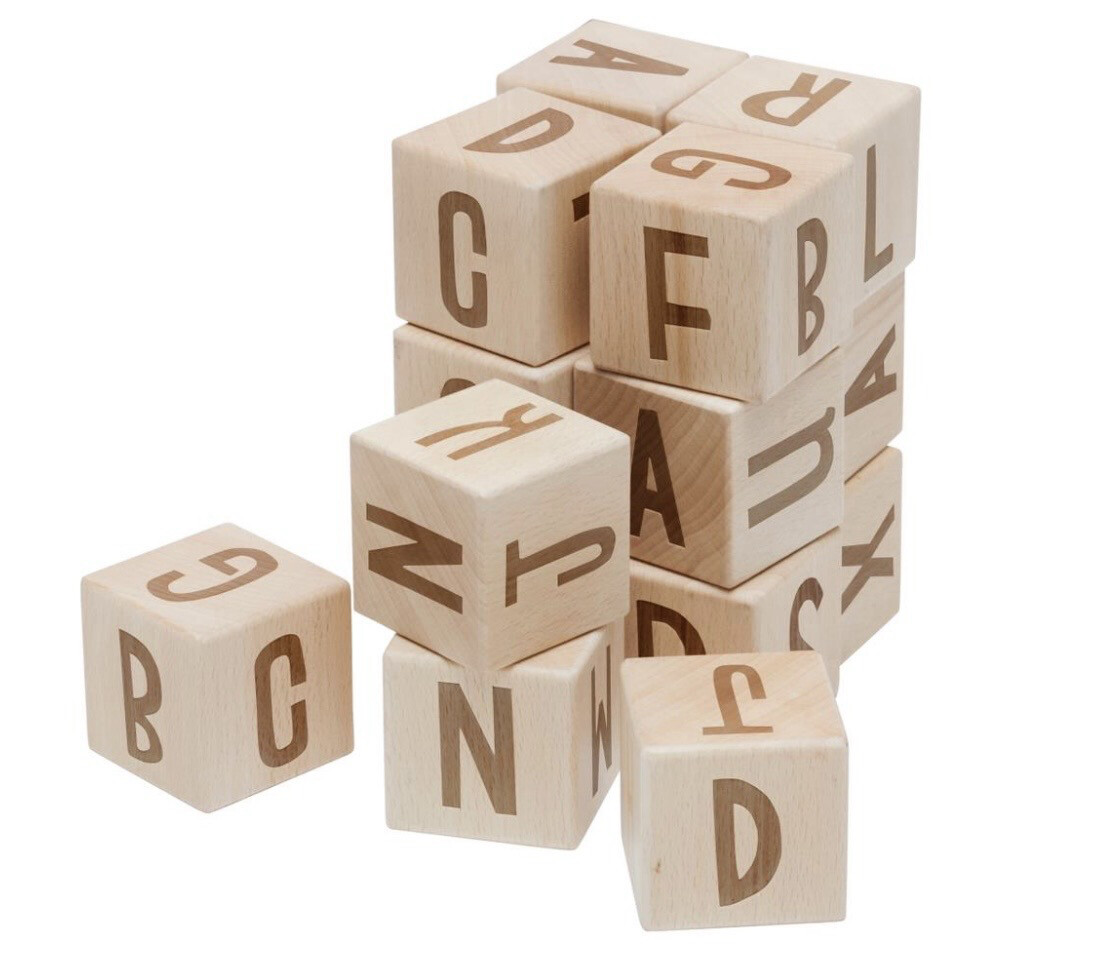 Sebra Buchstabenblöcke aus Holz, 16 Stck.