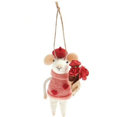 Aufhänger Filz-Maus Rosenkavalier 14X5X6,5CM