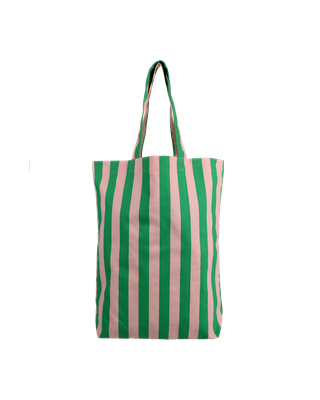 Baumwolltasche - Streifen · grasgrün + zartrosa