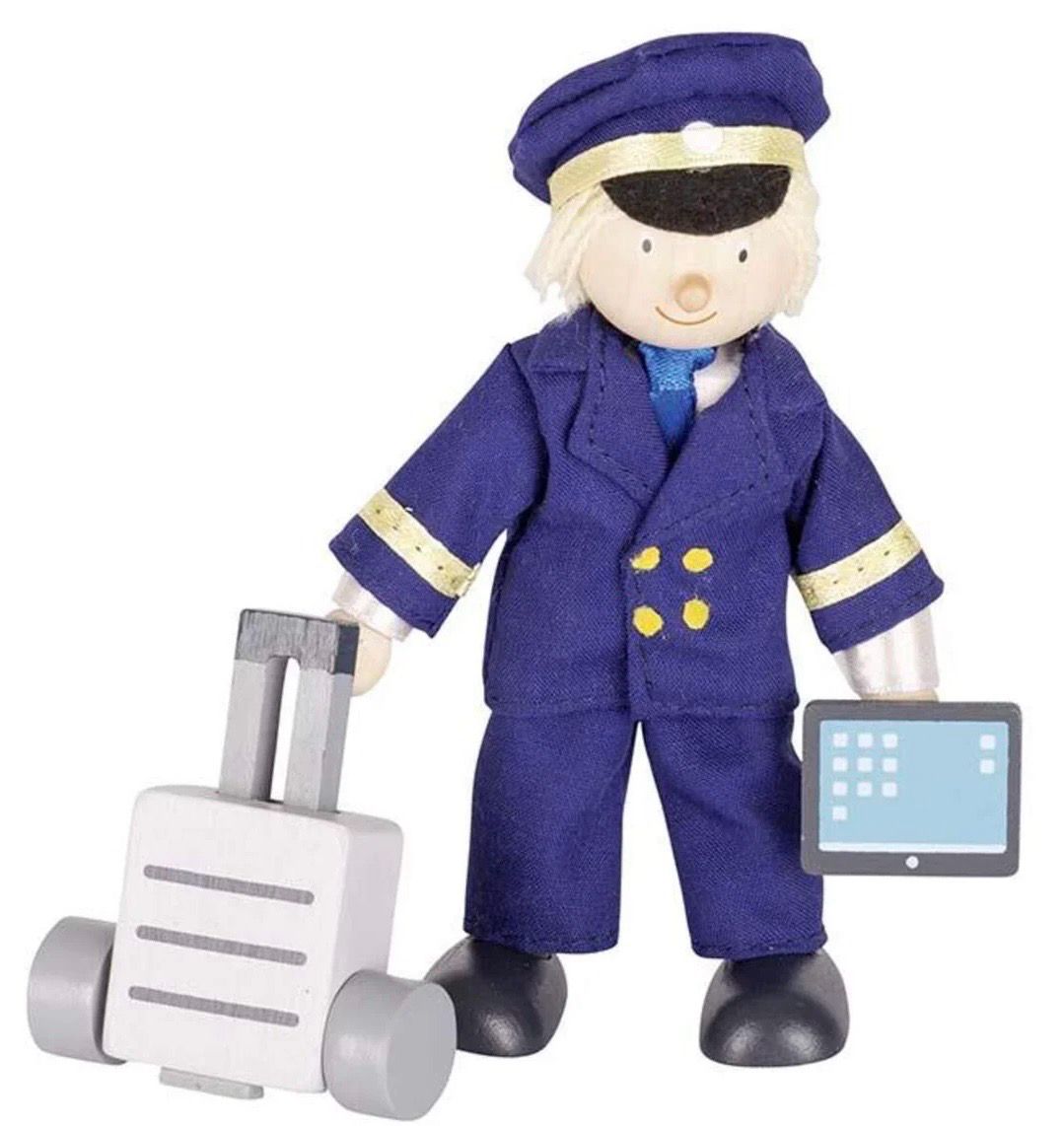 Goki 51601 Biegepuppe Pilot