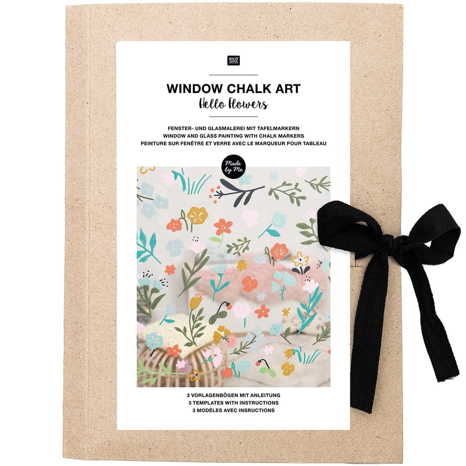 Vorlagenmappe „Hello Flowers“ Fenster- und Glasmalerei mit Kreidestiften