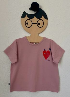 Oversize Shirt Herz Rosa