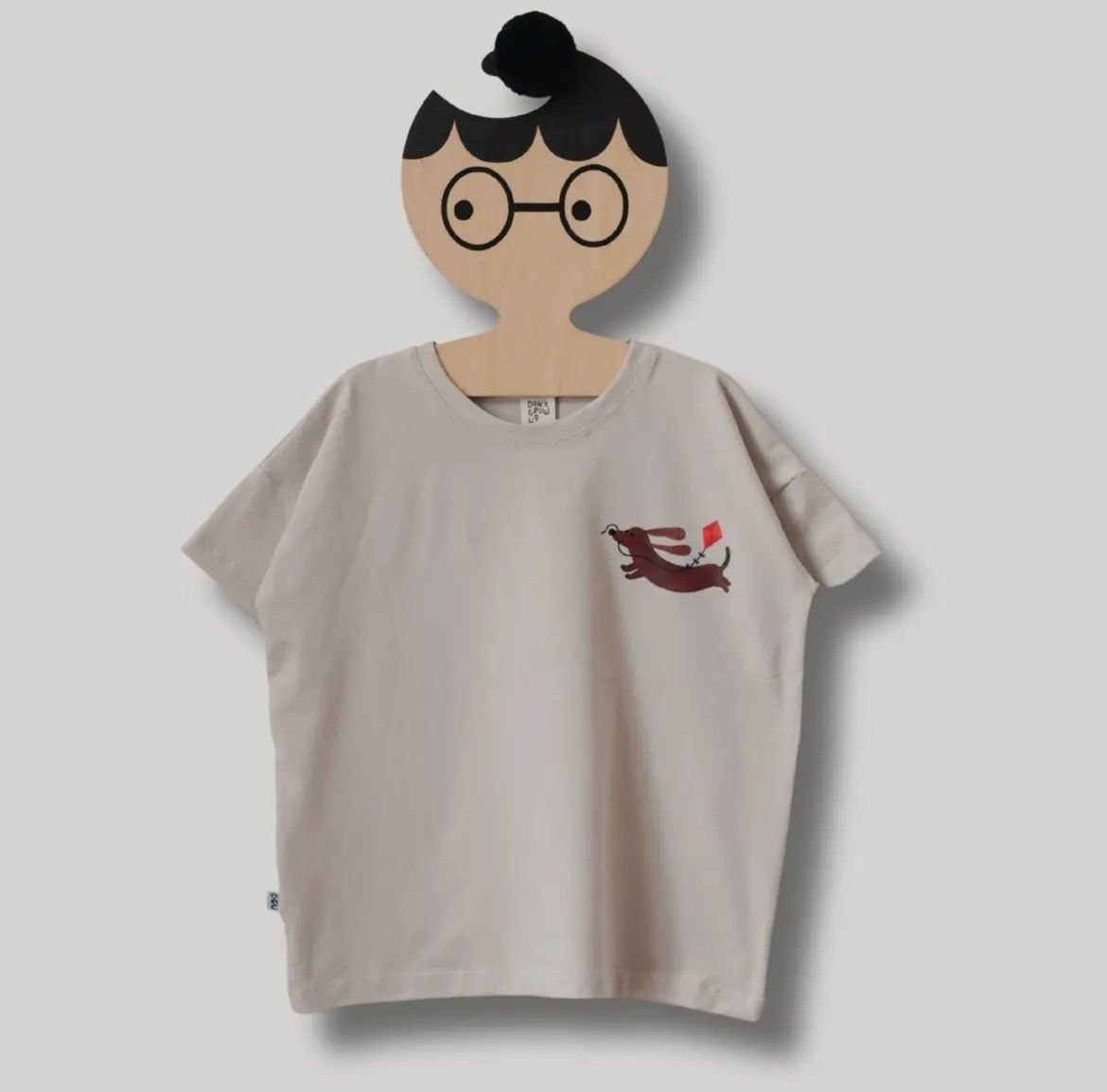 Oversize Shirt Dackel Creme