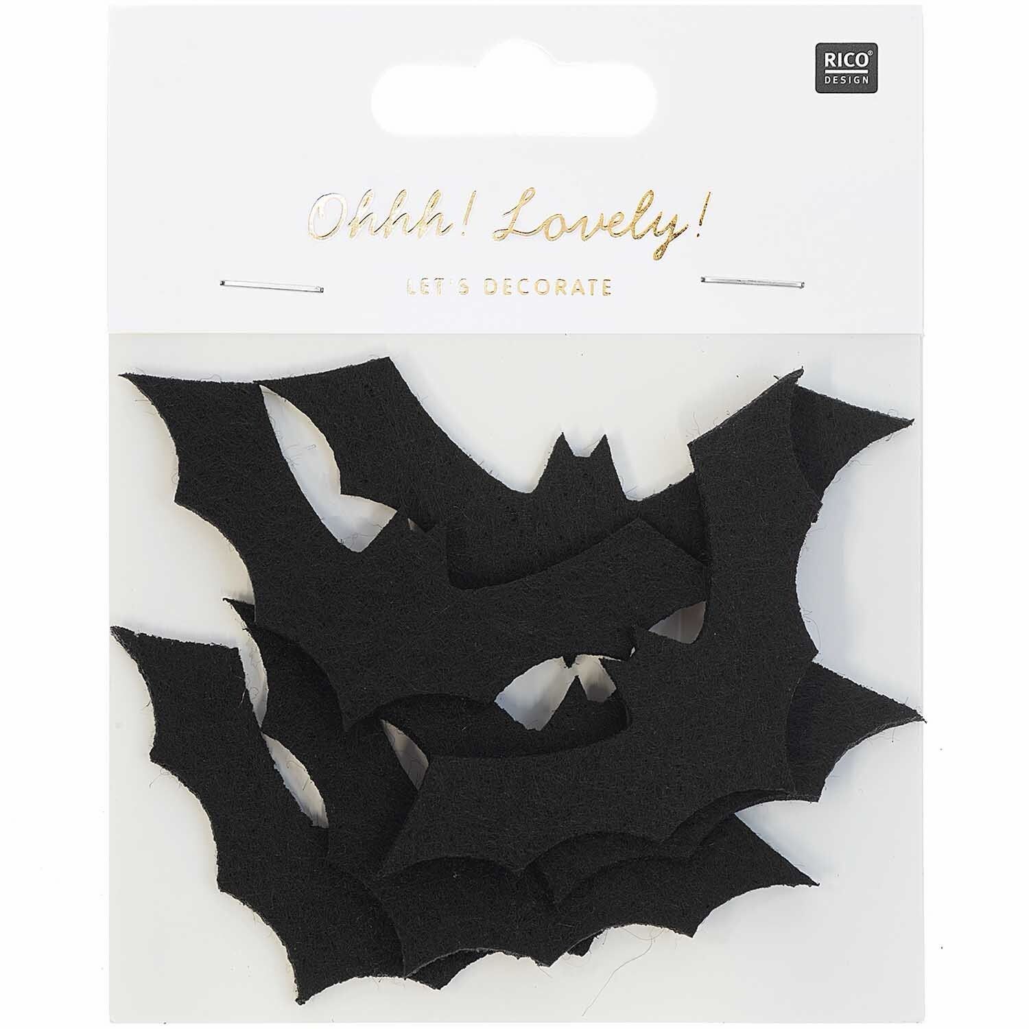 Filzstreu Fledermaus schwarz 6 Stück