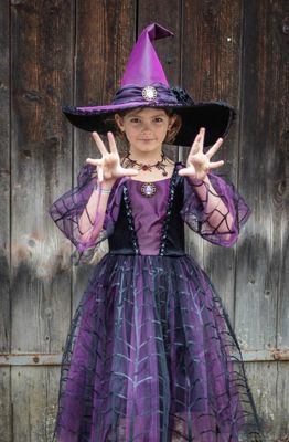Spinnenhexe mit Hut Amethyst 5-6 Jahre