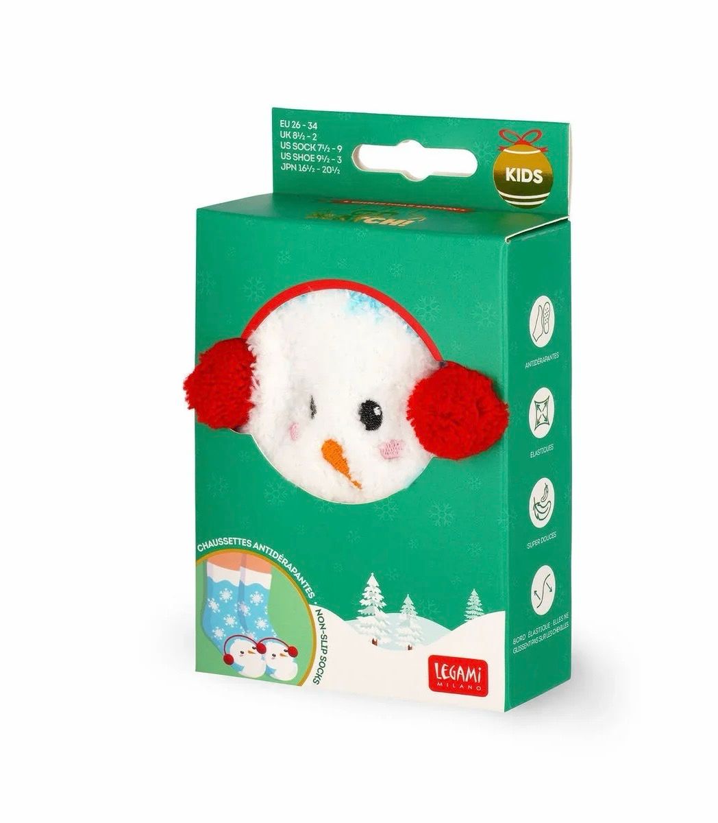 Legami Rutschfeste Socken - Schneemann Kinder