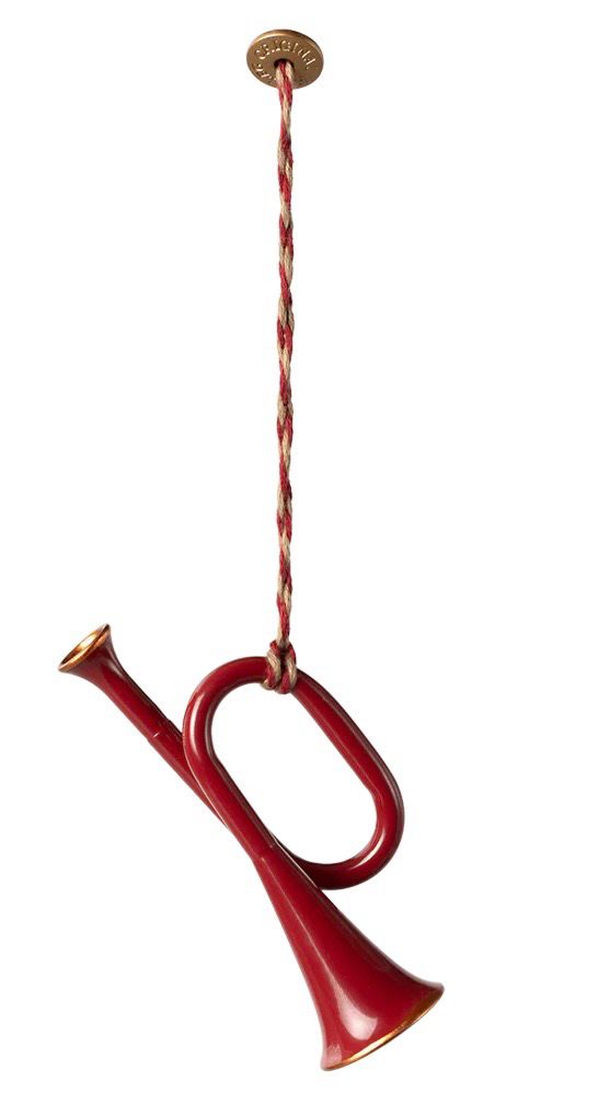 Metallornament, Trompete rot