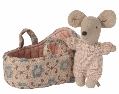Babymaus in Tragetasche - Rose