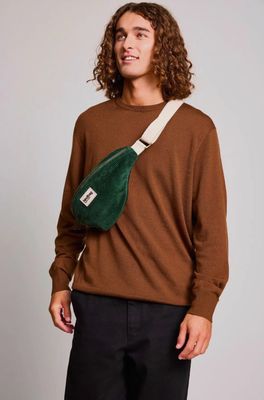 Olivia Bauchtasche samt in Tannengrün