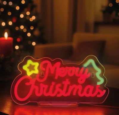 LED-Lampe mit Neoneffekt - Merry Christmas - It’s a Sign