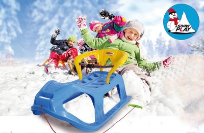 Snow Play Schlitten Snow-Star 90cm blau mit Lehne