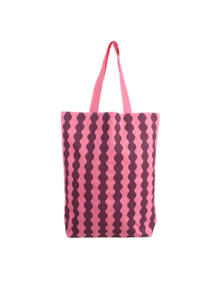 Baumwolltasche - Wellig · Grapefruit + Dunkelrosa