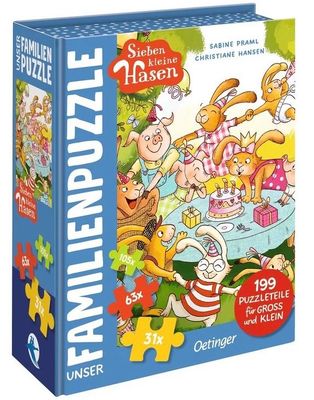 Sieben kleine Hasen. Unser Familien-Puzzle 199 Teile