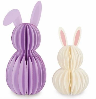 Set mit 2 Faltbaren Häschen aus Papier - Hoppy Easter