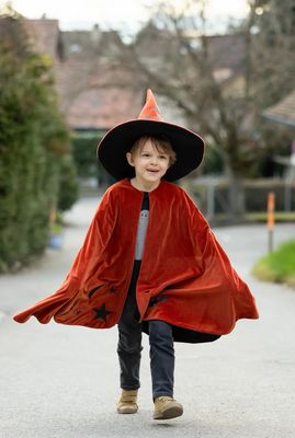 Herbstglut-Zauberumhang mit Hut Gr. 4-6 Jahre