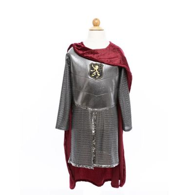 Kostüm Ritter mit Cape-Kostüm silber rot