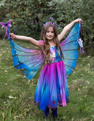 Schmetterlings Kleid &amp; Flügel Blau/Lila