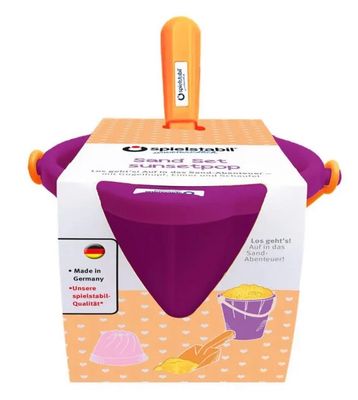 Spielstabil Sand-Set 3-teilig Sunset Pop 3-teilig Eimer lila /Schaufel orange/Gugelhupf rosa