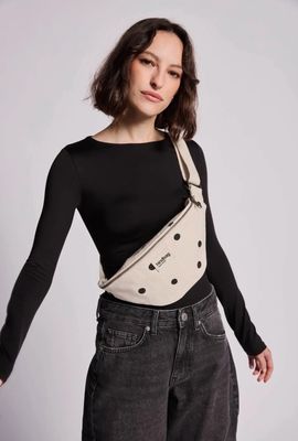 Gürteltasche Olivia Punkte ecru