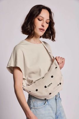 Gürteltasche Andrea, gepunktet, ecru