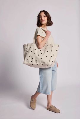 Shopper Claude, gepunktet, ecru