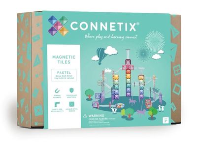 Connetix Magnetbausteine Kugelbahn Pastel Ball Run Pack - 106 Teile