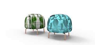 Ceres Pouffe - Printed Pair