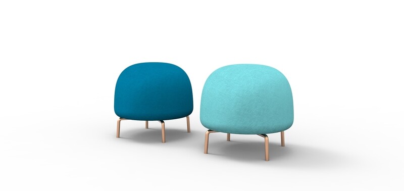 Ceres Pouffe - Blue Pair