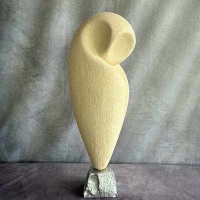 Popart Eule elfenbeinfarbend-weiß, 50 cm