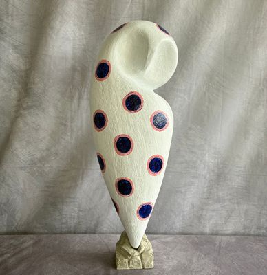 Popart Eule weiß mit Punkten, 50 cm Popart Eule weiß mit Punkten, 50 cm