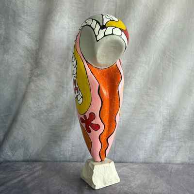 Popart Eule rosa-orange-gelb, 50 cm Popart Eule rosa-orange-gelb, 50 cm