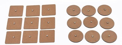 MDF Wooden Magnets - Square & Round Shaped - Plain MDF Fridge Magnet Blank Cutouts - Magnets for Painting, Wooden Sheet Craft Board for Resin Art & Fluid Art, Mandala Art, Pyrography - Set of 20