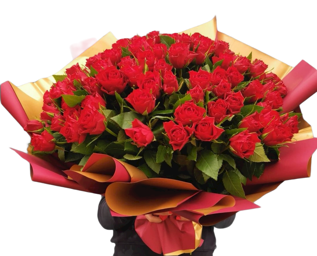 Klasikinės raudonos rožės, 50 cm