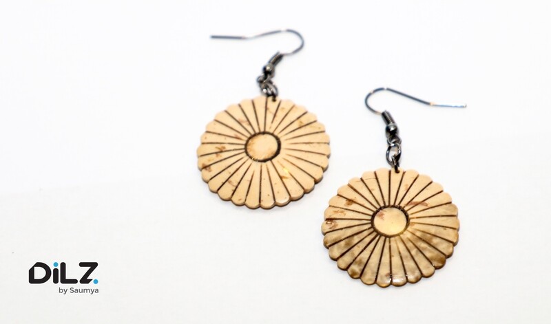 Handmade Coconut Shell earrings, Handmade Coconut Shell earrings,