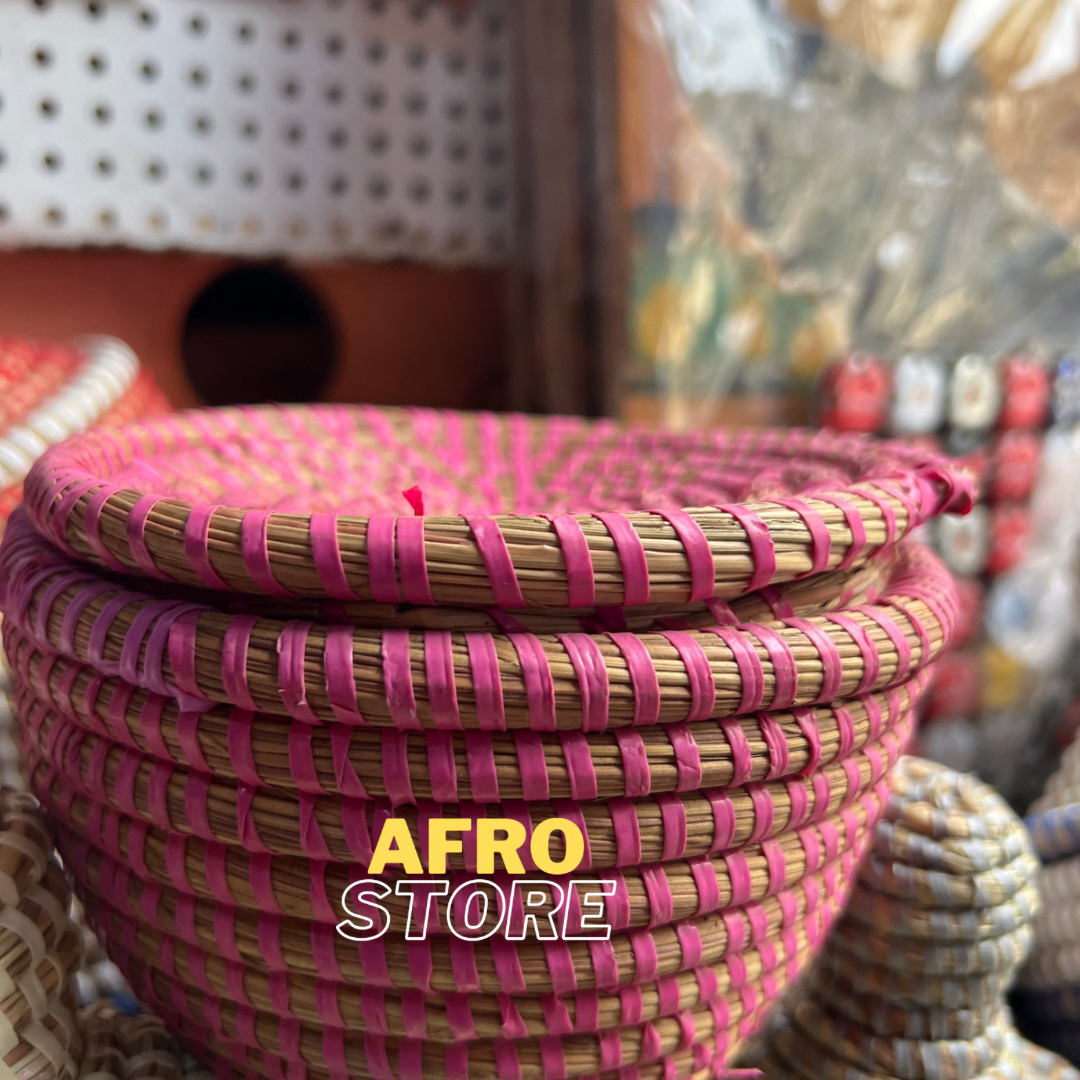 Petite boîte à bijoux en panier Rose
