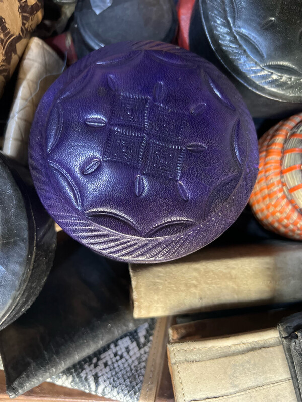 Petite boîte à bijoux en simili cuir Violet