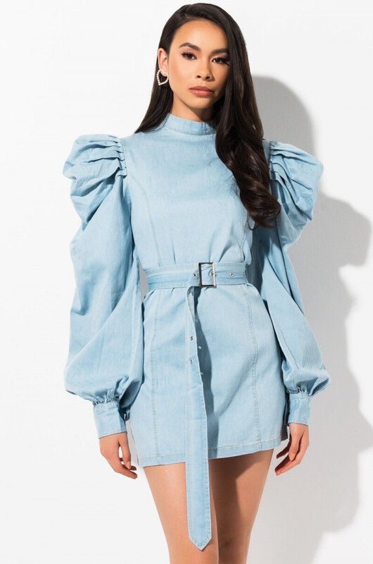 Denim Puffy sleeves Dress