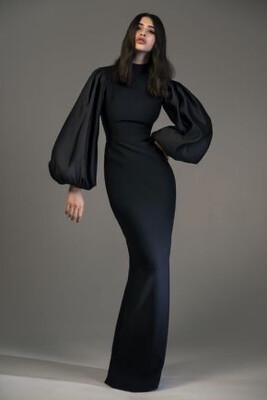 Balloon Sleeves Fitted Dress