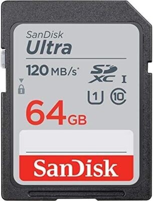SanDisk 64GB SDXC Memory Card 120 MB/s