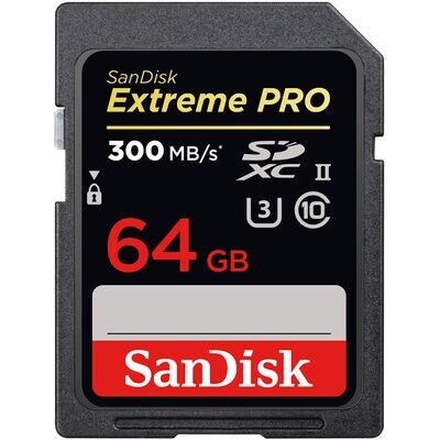 SanDisk Extreme Pro SDXC 64GB 300MB/s, UHS-II, U3, V90