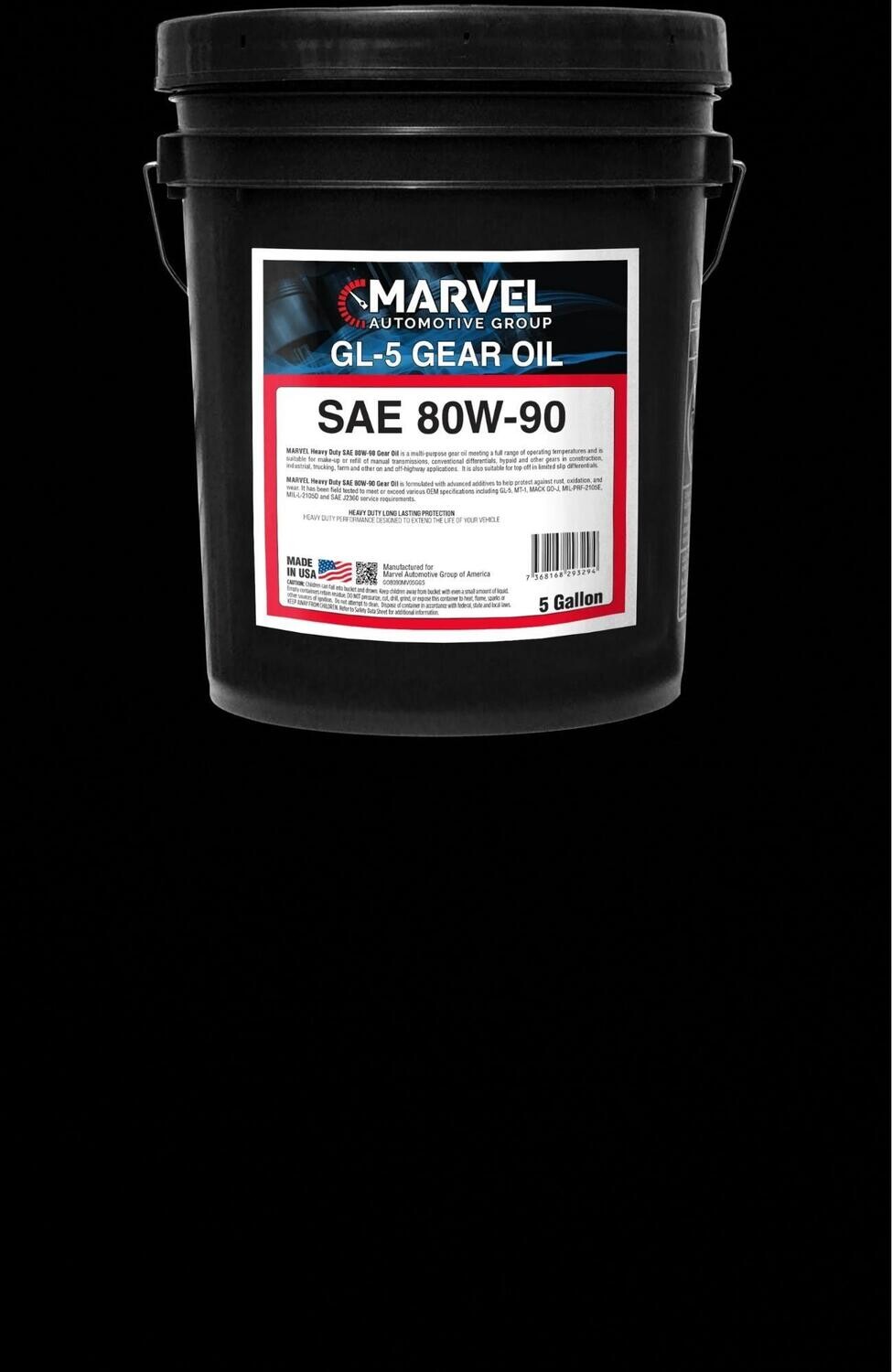 MARVEL SAE 80W90 GL5 GEAR OIL 5 US GALLONS/ 19 LITERS