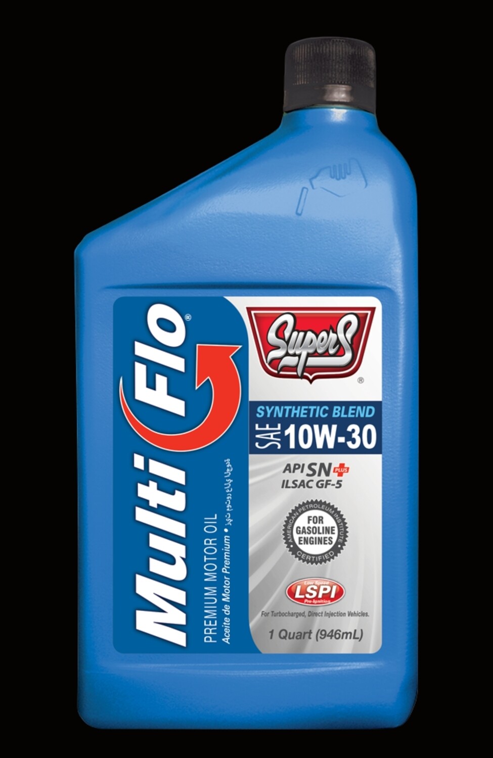 Super S USA engine oil SAE 10W-30 synthetic blend 946mL