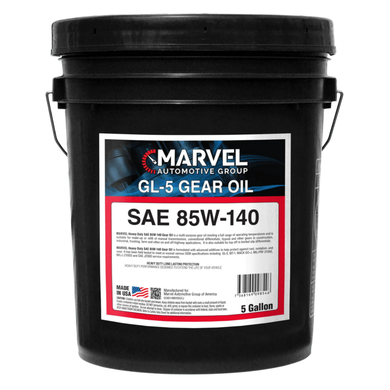 MARVEL SAE 85W-140 GL-5 GEAR OIL  5 US GALLONS/ 19 LITERS