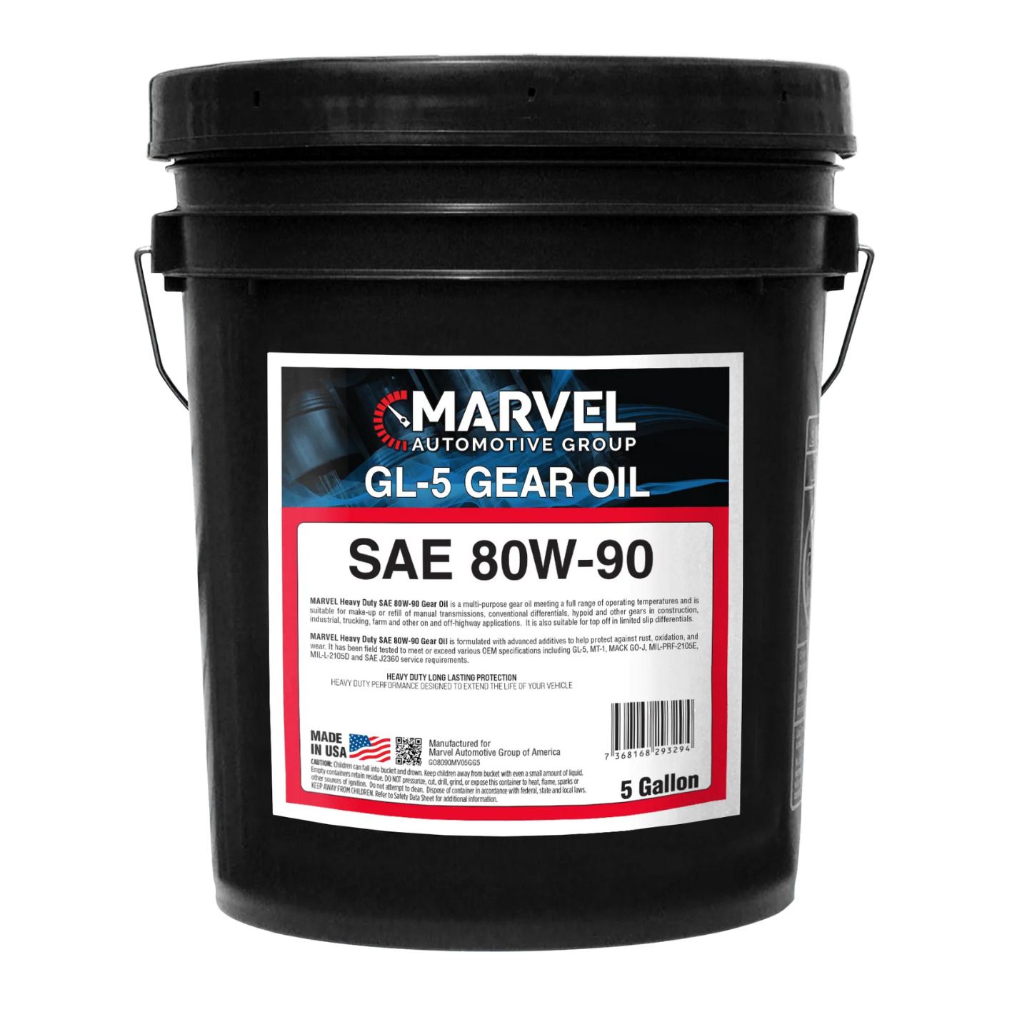 MARVEL SAE 80W-90 GL-5 GEAR OIL  5 US GALLONS/ 19 LITERS