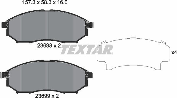 23698 TEXTAR BRAKE PADS FRONT