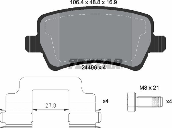 24496 TEXTAR BRAKE PADS REAR