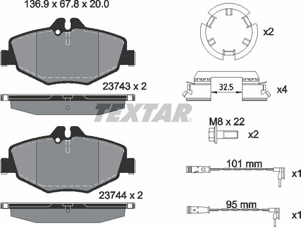 23743 TEXTAR  BRAKE PADS FRONT
